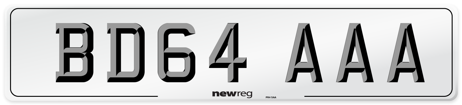 BD64 AAA Number Plate from New Reg